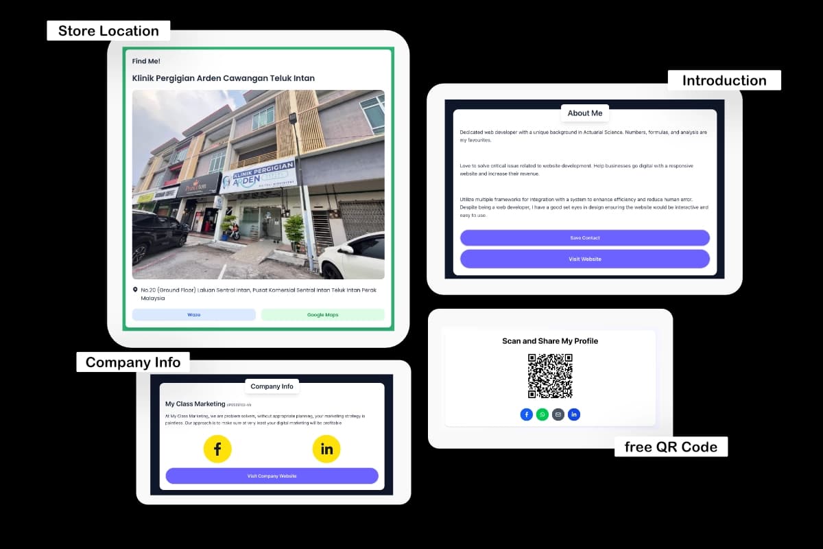 Customisable Digital Profile with Many Features Included
